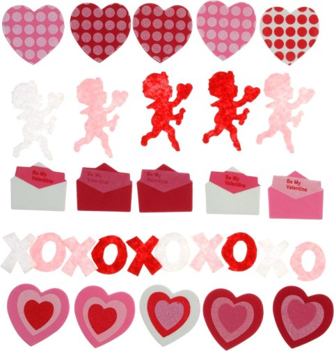 Naklejka (nalepka) Craft-Fun Series Titanum (serca, listy, amorki, xoxo)