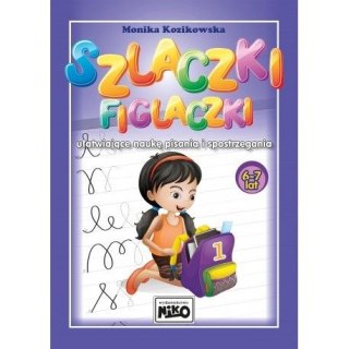Książeczka edukacyjna Szlaczki figlaczki ułatwiające naukę pisania i spostrzegania (6-7 lat) Niko