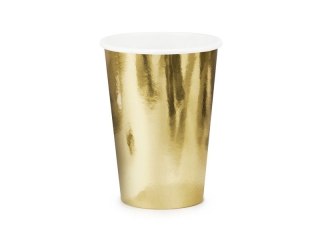 Kubek jednorazowy złoty, 6 szt. papier 220ml Partydeco (KPP57-019ME-EU1)