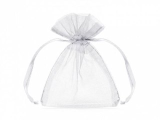 Organza Woreczki z organzy, białe, 10cm biały Partydeco (WRG5-008-10)