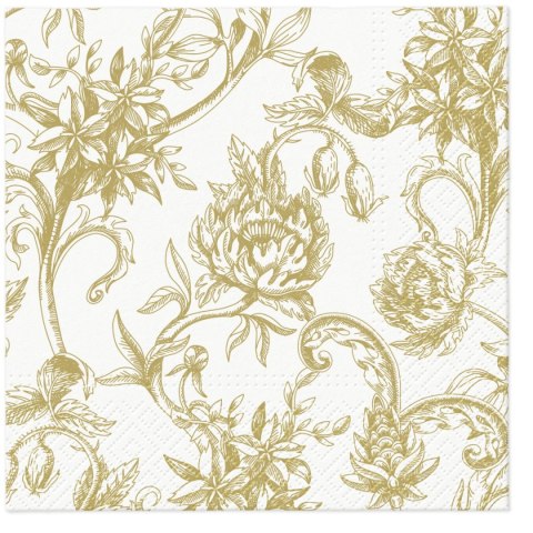 Serwetki Paw Lunch Baroque Flowers gold - mix nadruk 330mm x 330mm (SDL131309)