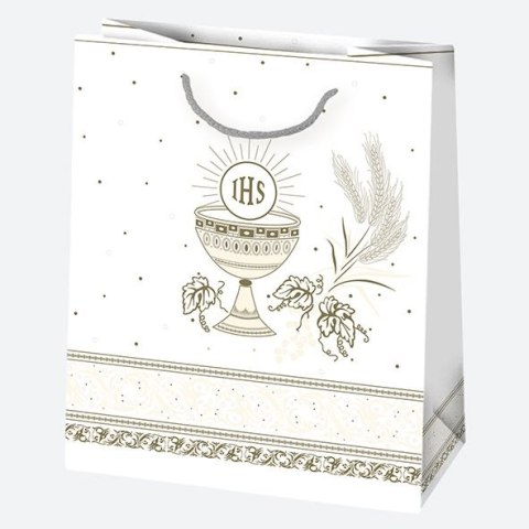 Torba prezentowa torba ozdobna komunia brokat A5 [mm:] 190x230x 105 Pol-mak (t4b)