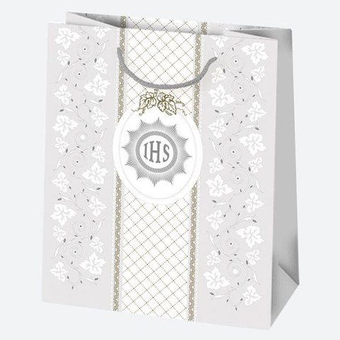 Torba prezentowa torba ozdobna komunia brokat A5 [mm:] 190x230x 105 Pol-mak (t4b)