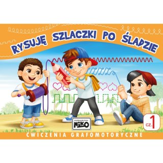 Książeczka edukacyjna Rysuję szlaczki po śladzie. Ćwiczenia grafomotoryczne cz. 1 Niko