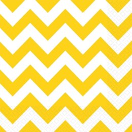 Serwetki Amscan YELLOW CHEVRON - biało-żółty [mm:] 330x330 (999509)