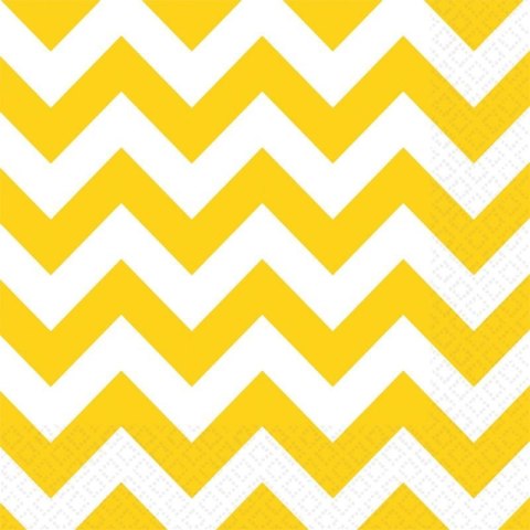 Serwetki Amscan YELLOW CHEVRON - biało-żółty [mm:] 330x330 (999509)