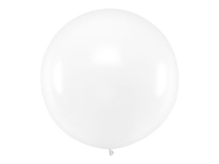 Balon gumowy okrągły 1m, Pastel White biały 1000mm Partydeco (OLBO-002)