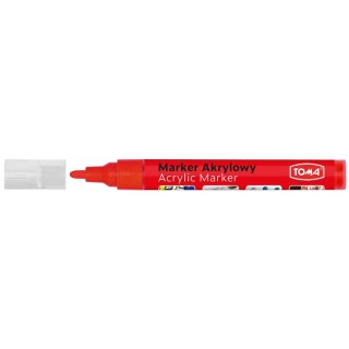 Marker specjalistyczny akrylowy-czerwony wkład czerwony 2,5mm okrągła końcówka Toma (TO-402)