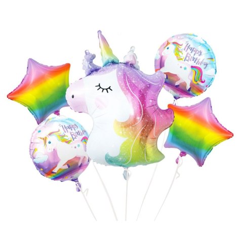 Balon foliowy zestaw 5 szt. Jednorożec Godan (BZ-HJED)