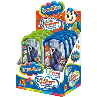 Komplet geometryczny z cyrklem 10 el 10 el. Bambino (5903235649752)