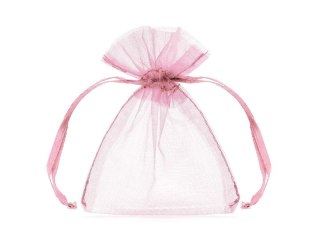 Organza Woreczki z organzy, różowy, 10cm różowa Partydeco (WRG5-081-10)