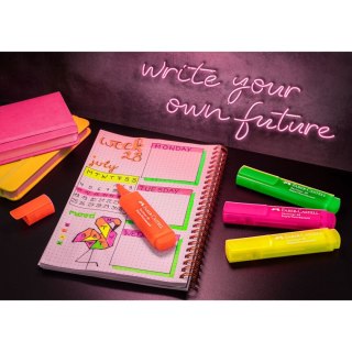 Zakreślacz Super Neon 4 kol. wkład mix 1,0-5,0mm Faber Castell (254600 FC)