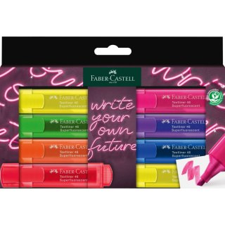 Zakreślacz Super Neon 8 kol. wkład mix 1,0-5,0mm Faber Castell (254601 FC)