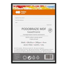 Podobrazie Happy Color czarne 180mm x 240mm (HA 7391 1824-B)