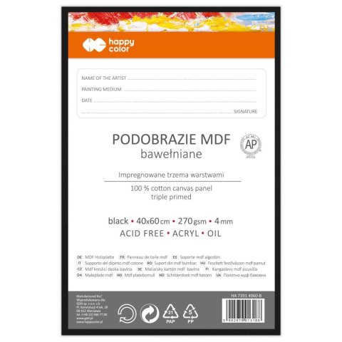 Podobrazie czarne [mm:] 400x600 Happy Color (HA 7391 4060-B)