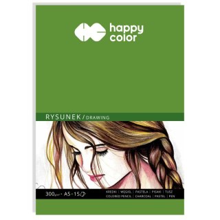 Blok rysunkowy A5 biały 300g 15k Happy Color (HA 3730 1520-A15)