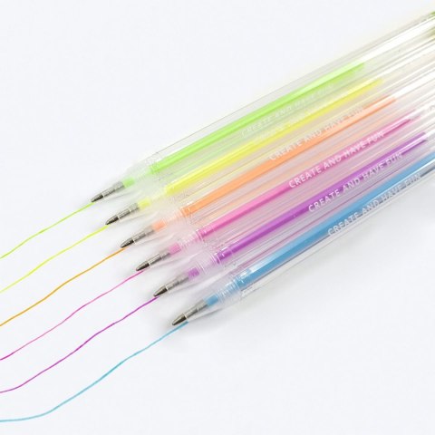 Długopis żelowy Pastelowe wkład 6 kolorów Kidea (DP6KA)