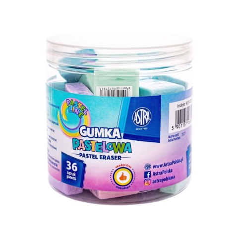 Gumka do mazania kwadratowa - pastelowa Astra (403022027)