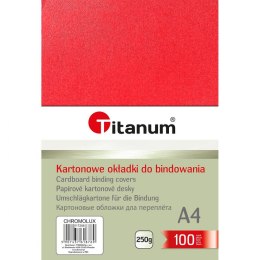 Karton do bindowania Titanum błyszczący - chromolux A4 - czerwony 250g