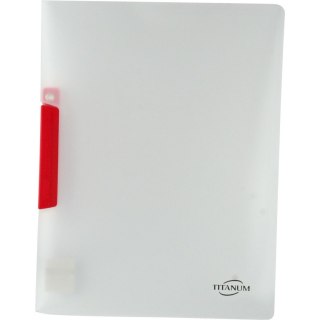 Skoroszyt PP Titanum A4 półprzezroczysty czerwonyklip (SKPRE)