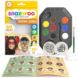 Farba do malowania twarzy Zestaw farb do malowania twarzy Animal World 8 kolor. Snazaroo (1172183)