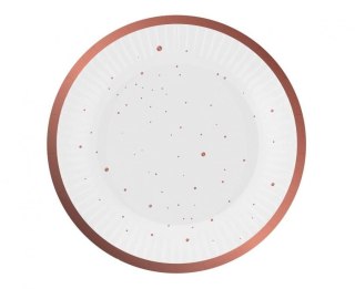 Talerz jednorazowy Celebrate (różowo-złote) papier śr. 180mm 6 szt Godan (PW-TCR7)