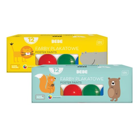 Farby plakatowe BB KIDS 12kolx20ml kolor: mix 20ml 12 kolor. Noster (5902277334145)