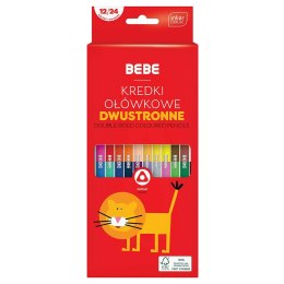 Kredki ołówkowe Bebe BB KIDS dwustronne 12/24 5902277327093 24 kol. (FSC100%)