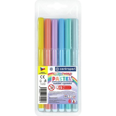 Flamaster pastel 6 kol. Centropen (775500609)