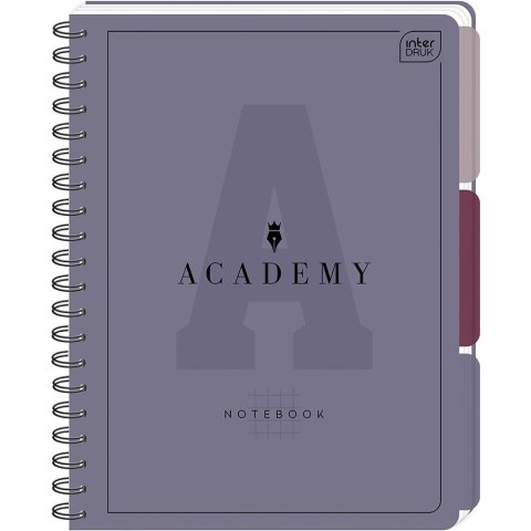 Kołozeszyt (kołonotatnik) ACADEMY A4 100 # PP A4 100k. 90g krata Interdruk (z przekładkami)