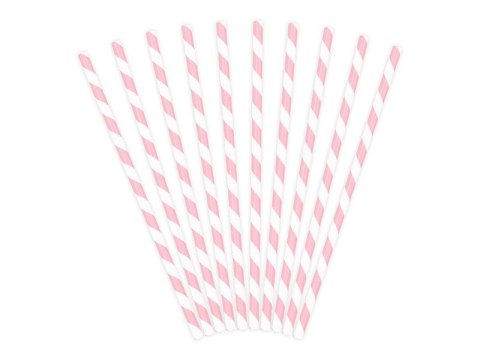 Słomka papierowe jasny róż 19,5cm, 1op./10szt. 10 szt Partydeco (SPP1-081J)