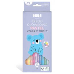 Kredki ołówkowe Bebe BB KIDS 12 kol trójkątne pastelowe 5902277329783 12 kol. (FSC100%)