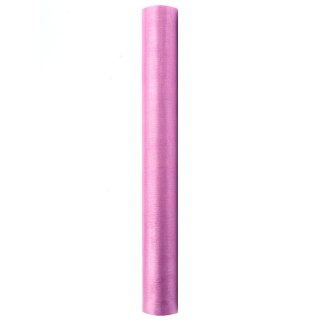 Organza organza Gładkax9 [mm x m] różowa Partydeco (ORPO -081)