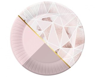 Talerz jednorazowy Rose Chic papier śr. 180mm 6 szt Godan (PG-TRC7)