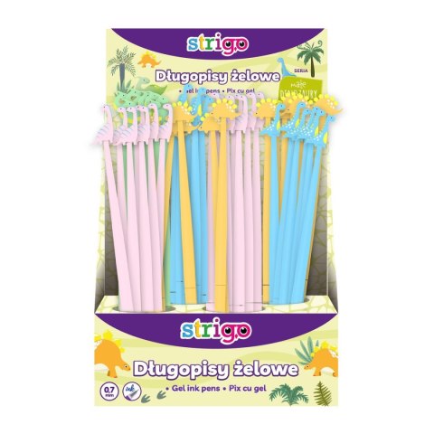 Długopis DINOZAUR żelowy wkład niebieski 0,5mm Strigo (SSC2239)