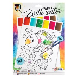Zestaw kreatywny dla dzieci Grafix obrazki 10 arkuszy z farbami wodnymi (150074)