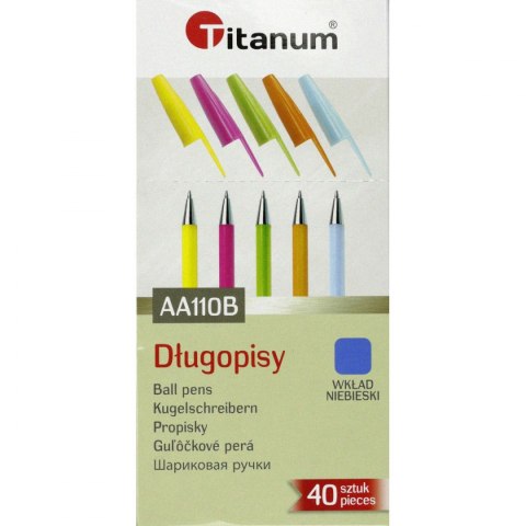 Długopis Neon wkład niebieski 0,7mm Titanum (AA110B)