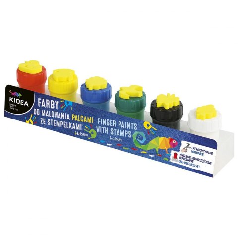 Farba do malowania palcami +stempelki 6 szt 6 kolor. Derform (FDPS6KA)