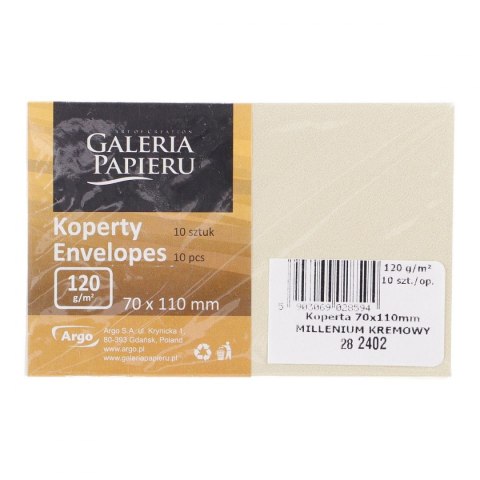 Koperta Galeria Papieru millenium krem k C6 - kremowa (282402)