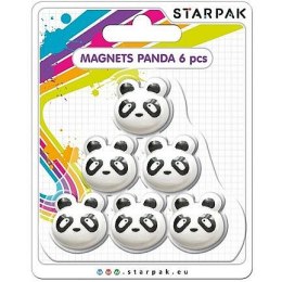 Magnes Starpak kształty panda 6szt - biało-czarny (398962)