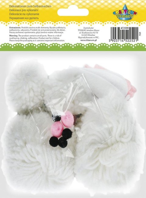 Naklejka (nalepka) Craft-Fun Series Wielkanoc zestawy do złożenia Króliki z pomponów Titanum (7529)