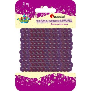 Taśma ozdobna Craft-Fun Series z cekinami 6x2 [mm x m] liliowa Titanum
