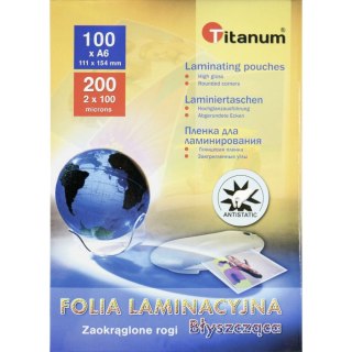 Folia do laminowania A6 przezroczysty 100mic. [mm:] 111x154 Titanum