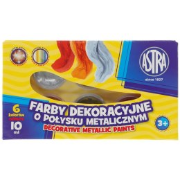 Farby plakatowe metaliczne kolor: mix 10ml 6 kolor. Astra (83411900)