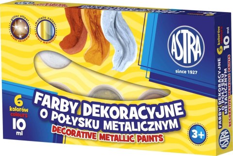 Farby plakatowe metaliczne kolor: mix 10ml 6 kolor. Astra (83411900)