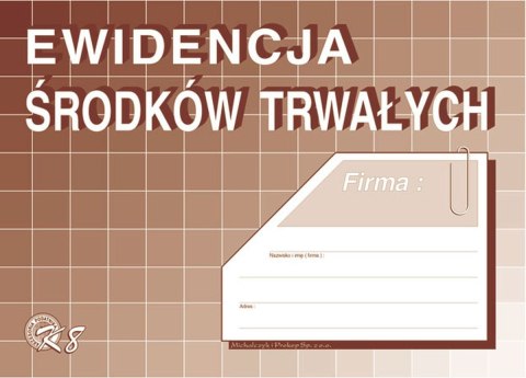 Druk offsetowy Ewidencja środków trwałych A5 A5 32k. Michalczyk i Prokop (K-8)