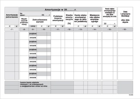 Druk offsetowy Ewidencja środków trwałych A5 A5 32k. Michalczyk i Prokop (K-8)