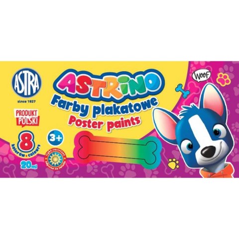 Farby plakatowe kolor: mix 20ml 8 kolor. Astra (301221002)