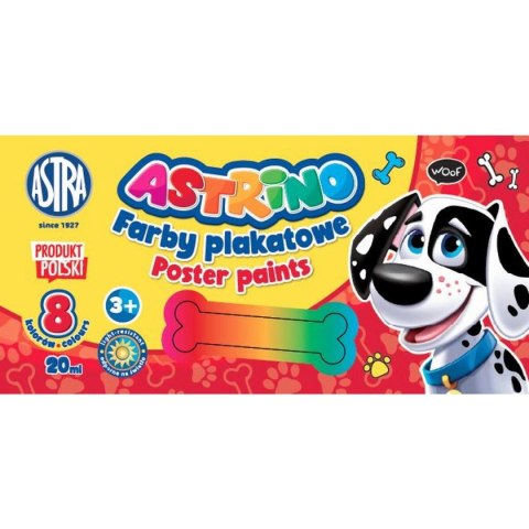Farby plakatowe kolor: mix 20ml 8 kolor. Astra (301221002)