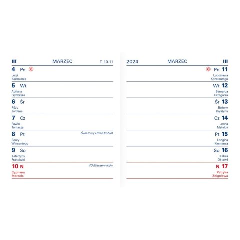 Kalendarz książkowy (terminarz) EWA IMPRESS kieszonkowy 71mm x 81mm Telegraph